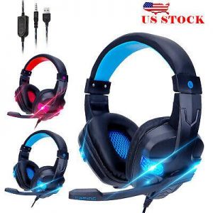 Pro Gaming Headset With LED For XBOX One PS4 Laptop Headphones Microphone 2020