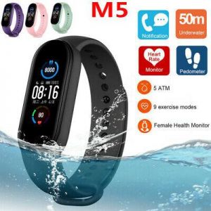 M5 Smart Band Watch Bracelet Wristband Fitness Tracker Blood Pressure Heart Rate